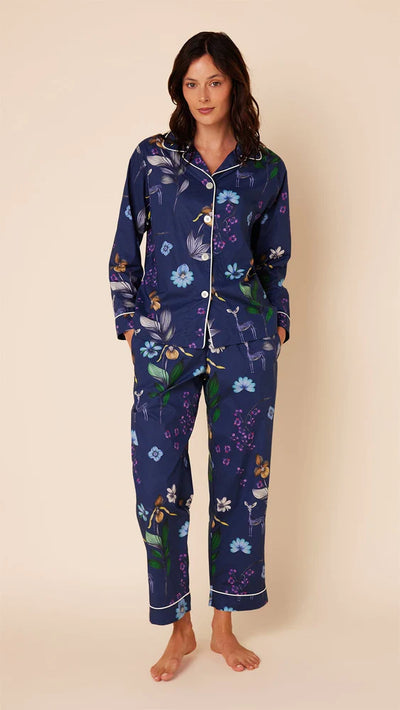 PAJAMA LONG DEERLY BLUE FLORAL LUXE PIMA