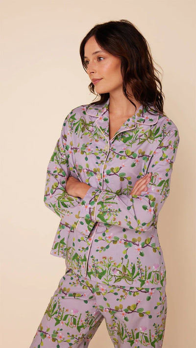PAJAMA SET LONG SAKURA LUXE PIMA LAVENDER