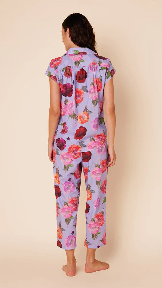 PAJAMA CAPRI LAVENDER WITH FLORAL PRINT (Available in 3 Sizes)