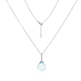 NECKLACE SLICE BLUE TOPAZ DIAMOND BAR