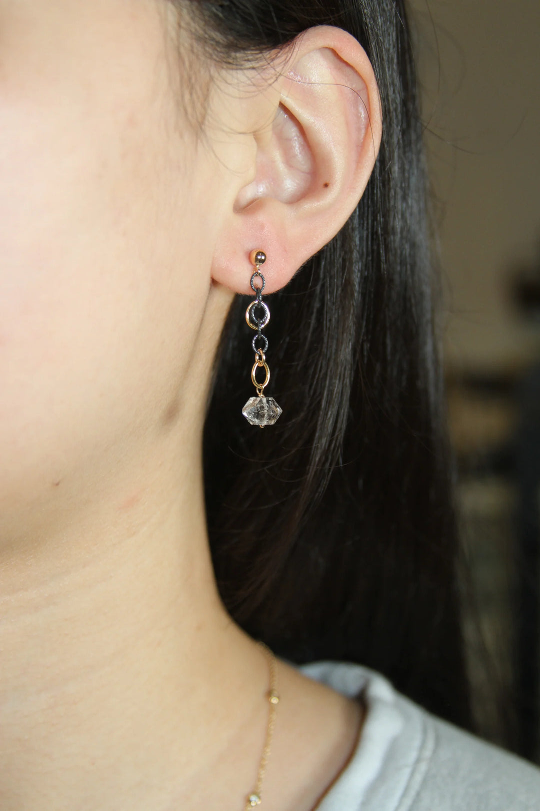 EARRING HERKIMER DIAMOND