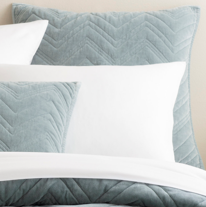 SHAM QUILTED VELVET OCEAN STANDARD #67719