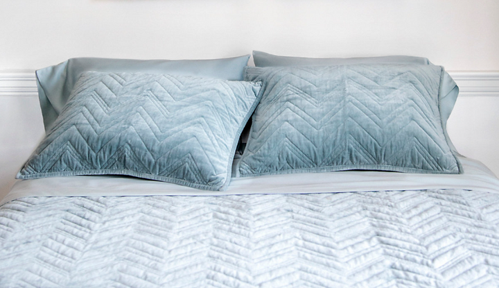 SHAM QUILTED VELVET OCEAN STANDARD #67719