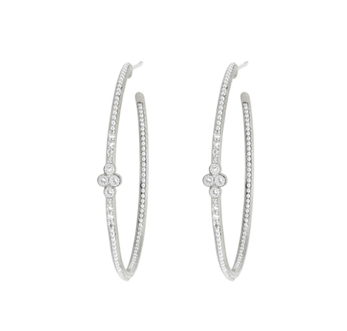 EARRINGS SILVER LARGE MOROCCAN QUAD HOOP #67754