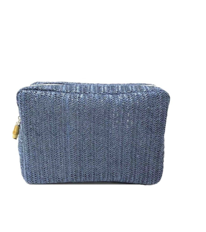 TOILETRY BAG STRAW INDIGO