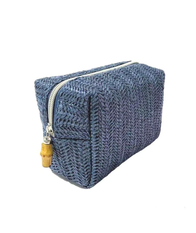 TOILETRY BAG STRAW INDIGO