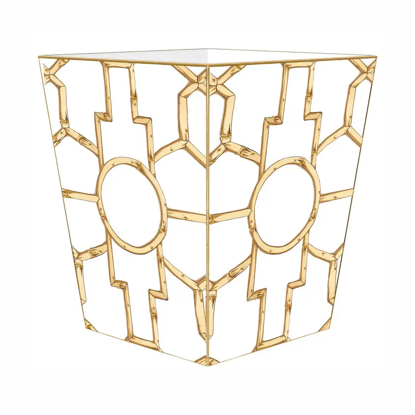WASTE BASKET BAMBOO ON WHITE