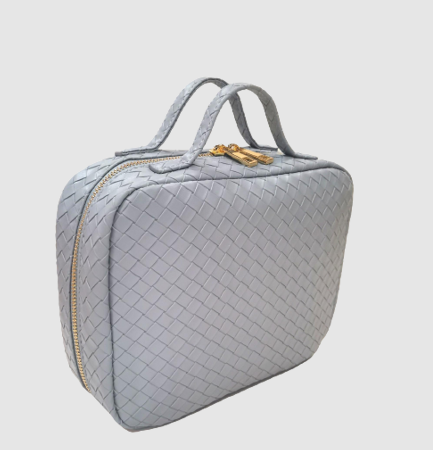 COSMETIC BAG WOVEN BLEU LARGE #68017