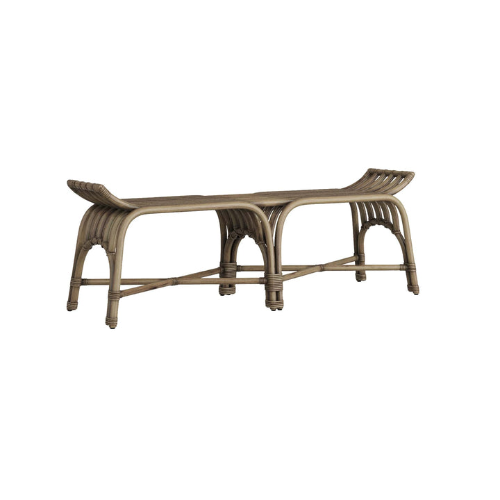 BENCH GREY WASH RATTAN #68059 (NRD)