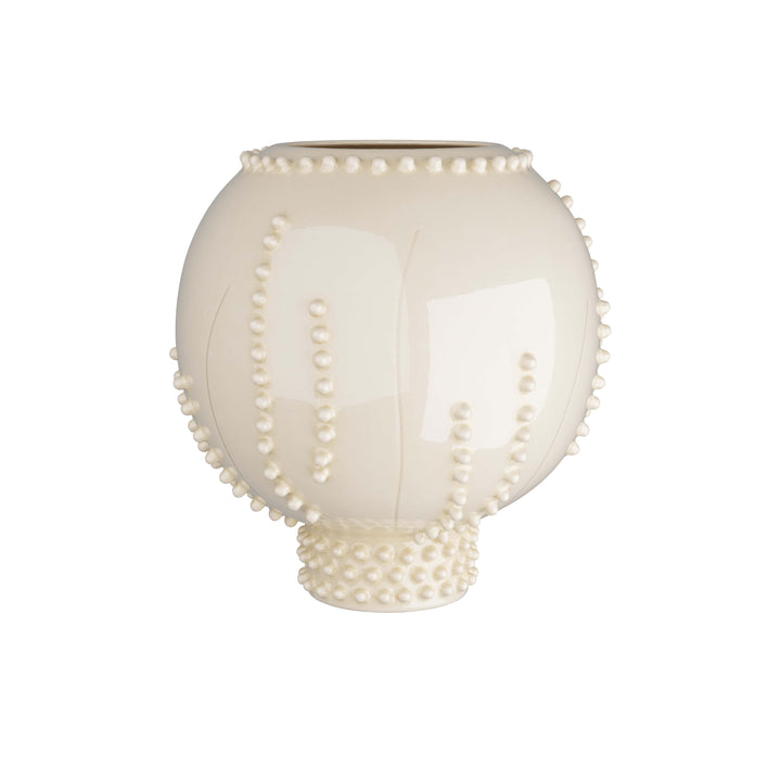 VASE IVORY DOTTED TENDRILS LG #68061