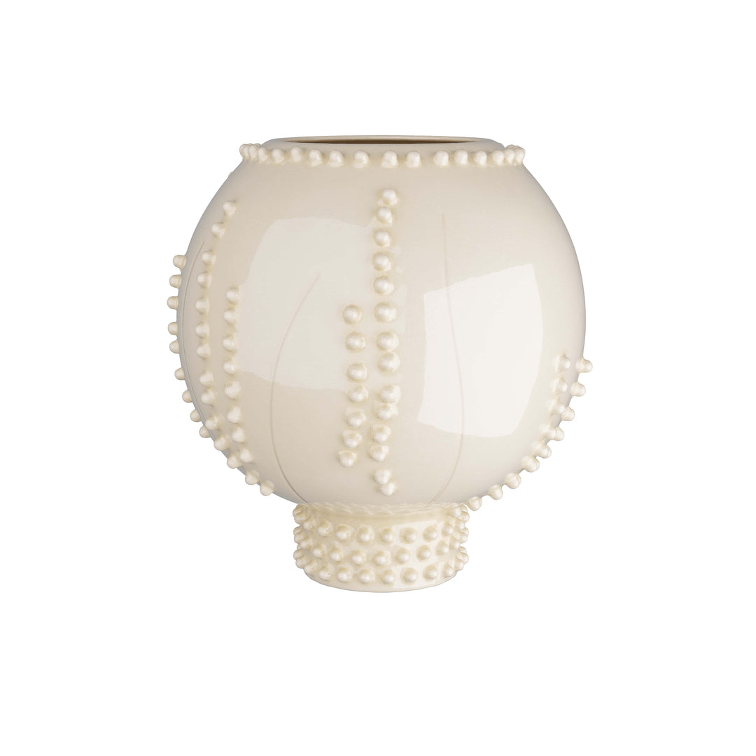 VASE IVORY DOTTED TENDRILS LG #68061