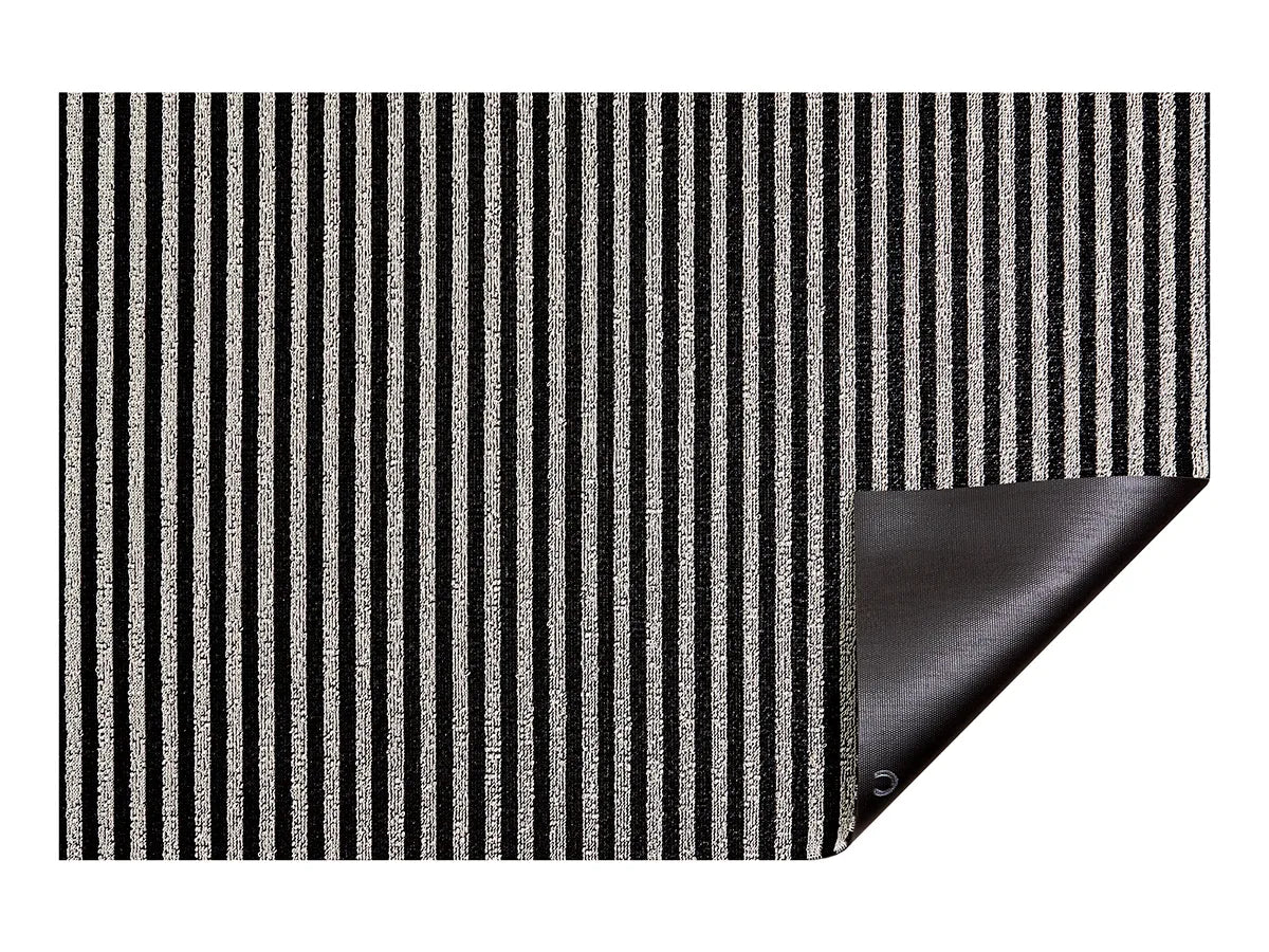 CHILEWICH FLOORMAT BRETON STRIPE SHAG TUXEDO