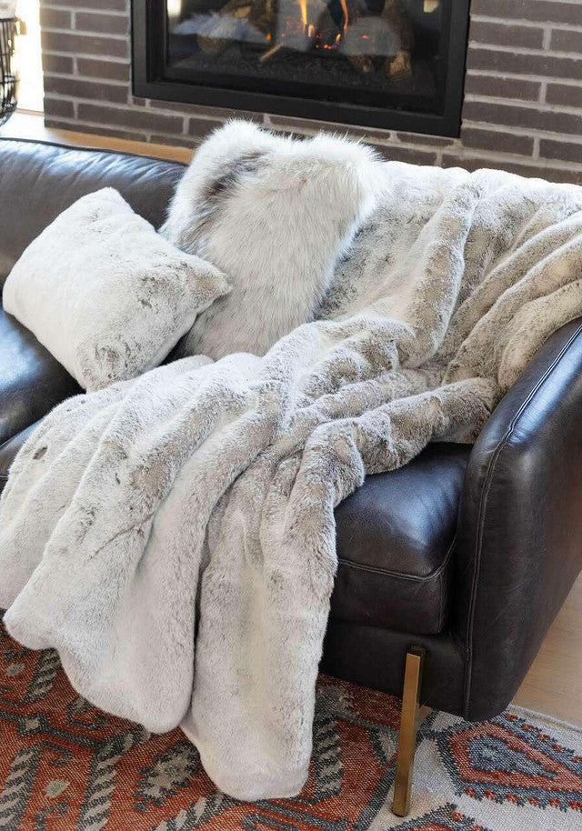THROW STERLING MINK FAUX FUR