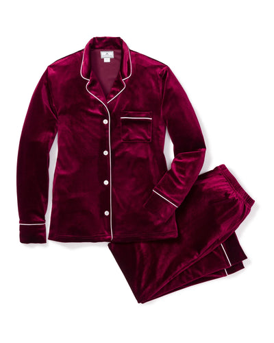 PAJAMA SET LONG RED VELOUR WOMEN (Available in 2 Sizes)