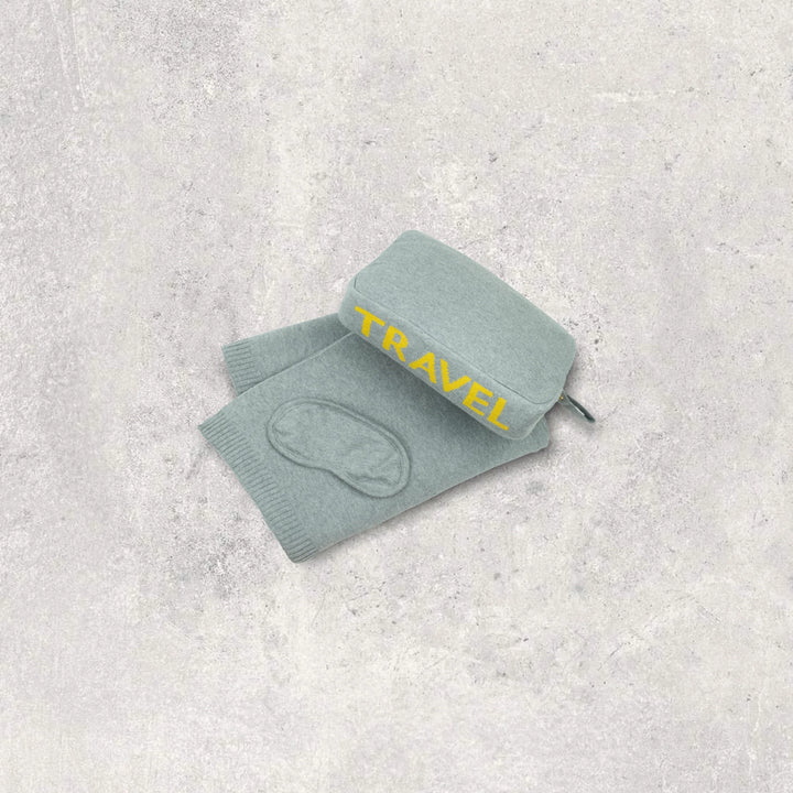 BLANKET/MASK TRAVEL GREY & YELLOW #69106