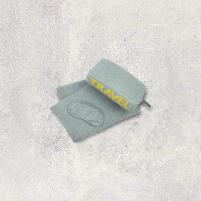 BLANKET/MASK TRAVEL GREY & YELLOW #69106
