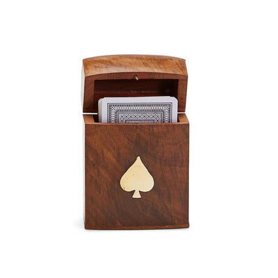 PLAYING CARD SET IN WOOD CRAFTED BOX