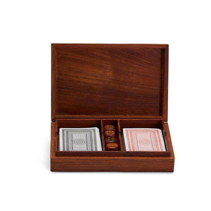 PLAYING CARDS & DICE SET IN WOOD #69200