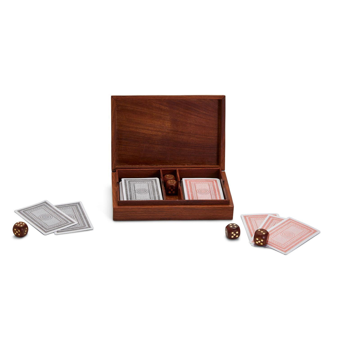 PLAYING CARDS & DICE SET IN WOOD #69200