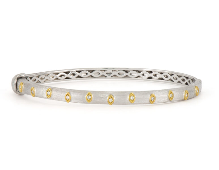 JUDE FRANCES BANGLE MIXED METAL STAGGERED MARQUISE