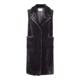 VEST LAMB FUR BLACK LONG