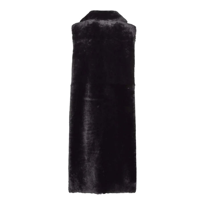 VEST LAMB FUR BLACK LONG