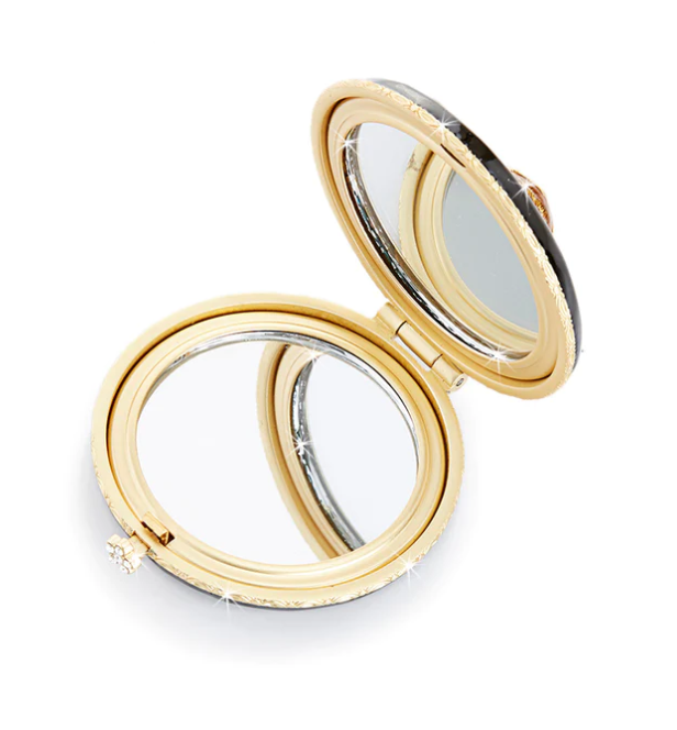 COMPACT GOLD/BLACK BEE JEWELED