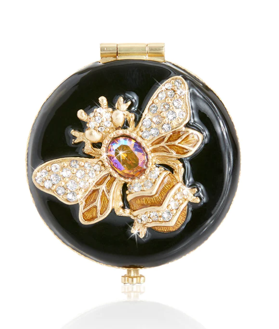 JAY STRONGWATER COMPACT GOLD/BLACK BEE JEWELED