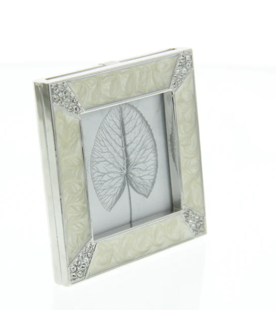 FRAME SQURE PAVE CORNER CRYSTAL PEARL #69597