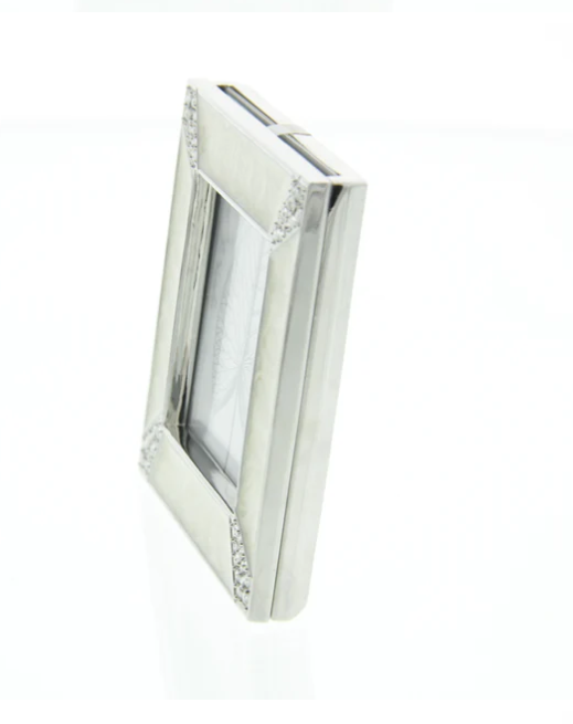 FRAME SQURE PAVE CORNER CRYSTAL PEARL #69597