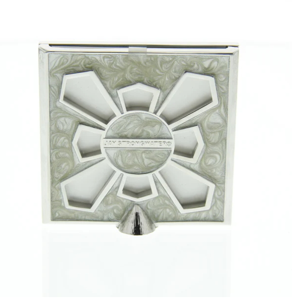 FRAME SQURE PAVE CORNER CRYSTAL PEARL #69597