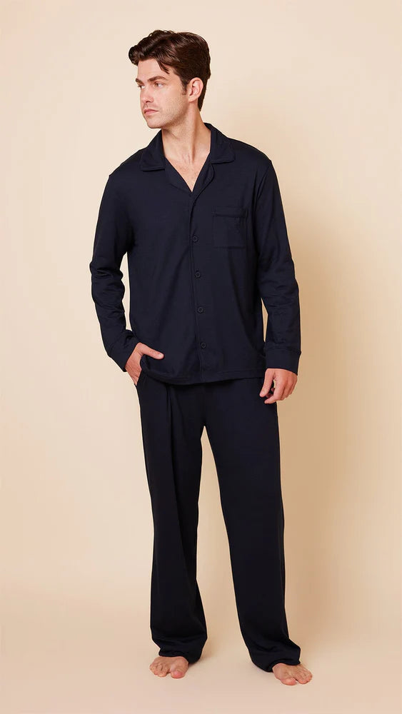 PAJAMA SET MEN'S CLASSIC PIMA KNIT BLACK (NRD)