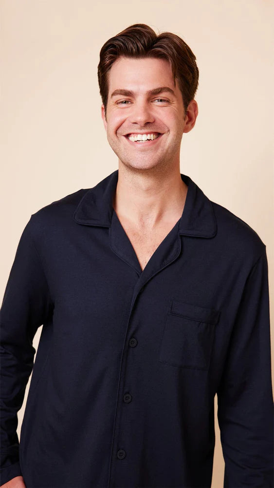 PAJAMA SET MEN'S CLASSIC PIMA KNIT BLACK (NRD)