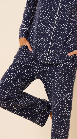 PAJAMA LONG CONFETTI DOT NAVY (Available in 4 Sizes)