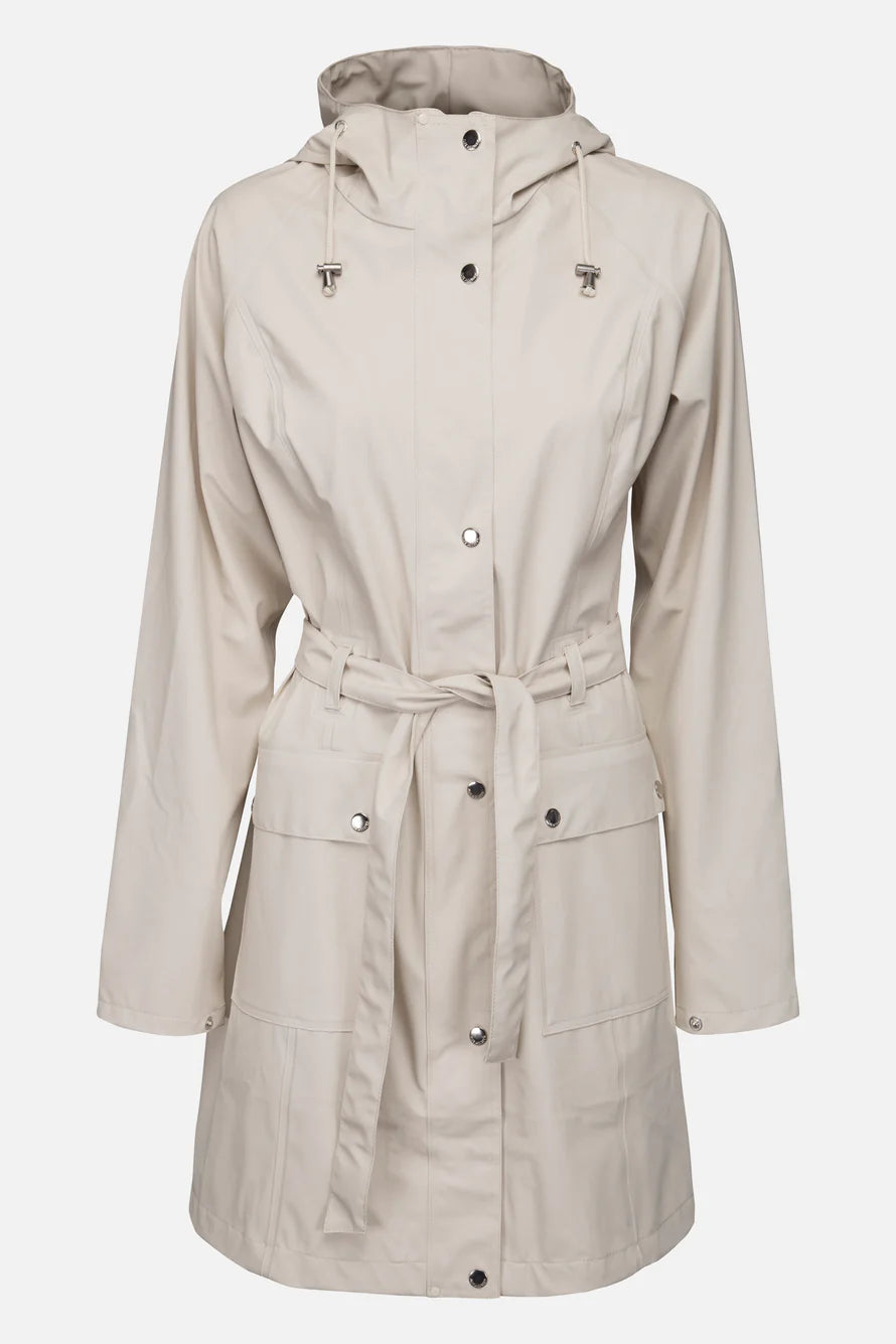 ILSE JACOBSEN RAINCOAT WITH BELT MILK CREME (Available in 2 Sizes)