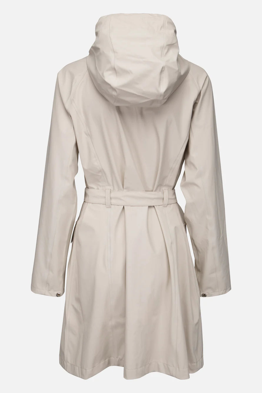 ILSE JACOBSEN RAINCOAT WITH BELT MILK CREME (Available in 2 Sizes)