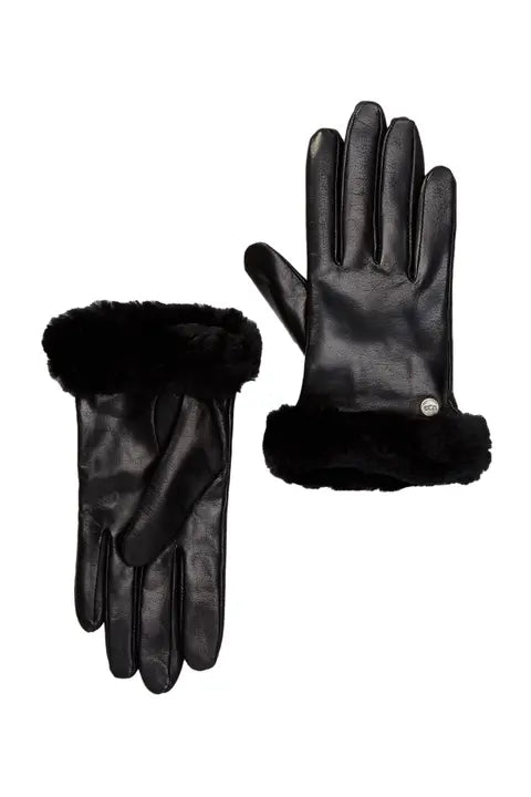 GLOVES WOMEN'S LEATHER SHORTY BLACK (Available in 2 Sizes)