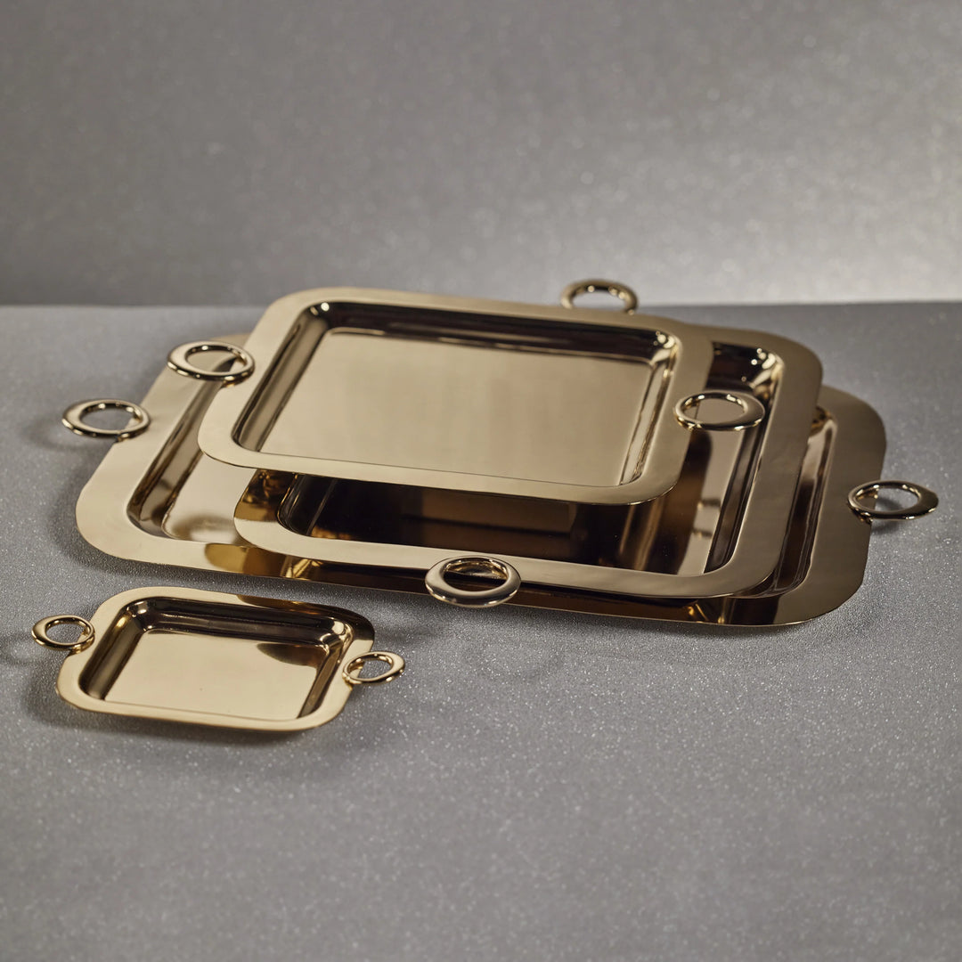 SERVING TRAY POLISHED BRASS GOLD