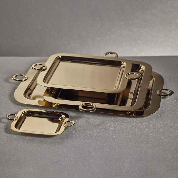 SERVING TRAY POLISHED BRASS GOLD