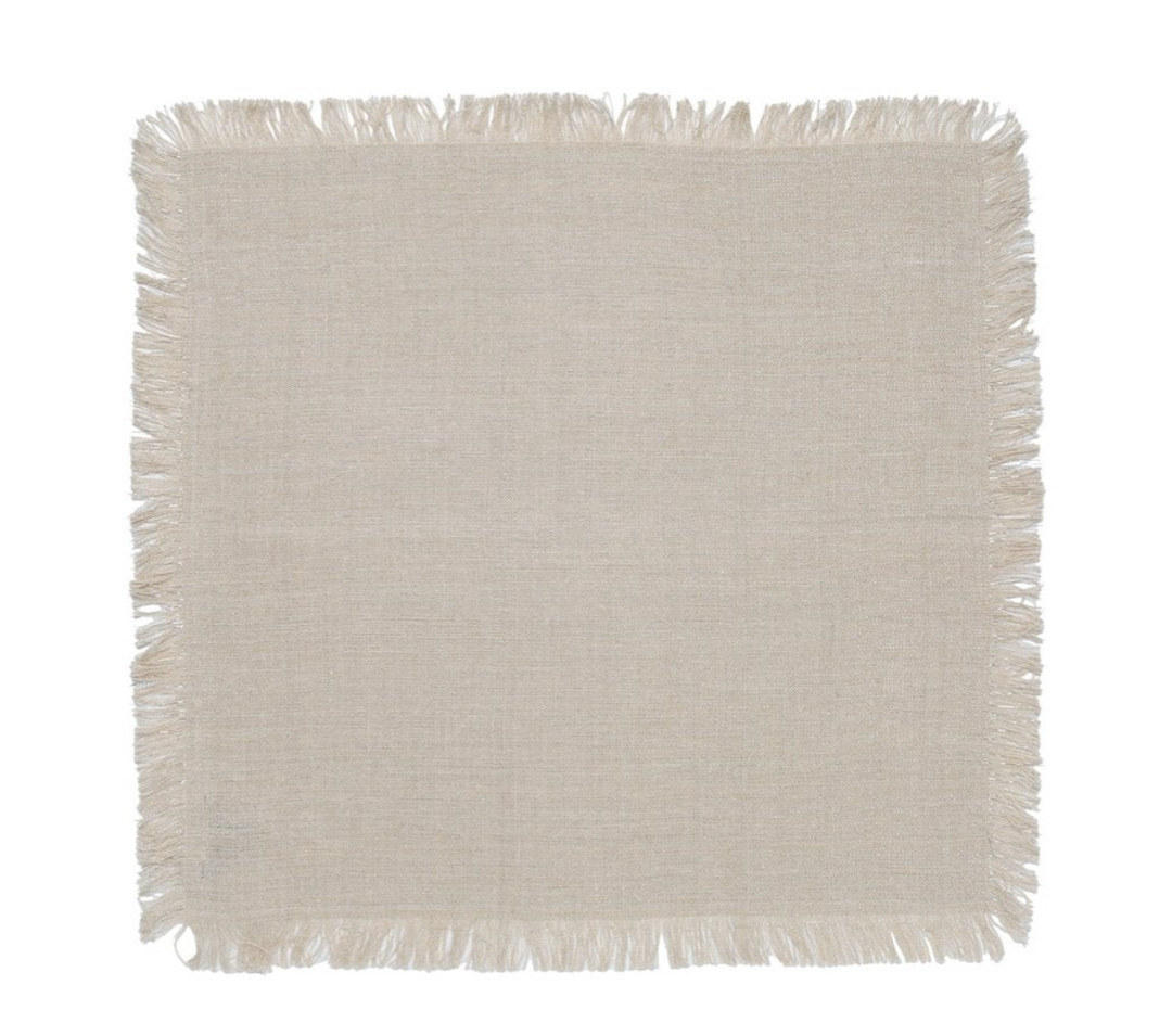 NAPKIN FRINGE NATURAL/SILVER #69805