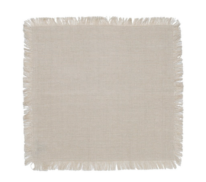 NAPKIN FRINGE NATURAL/SILVER #69805