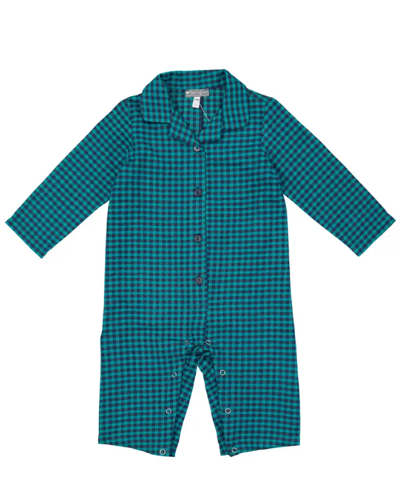 ROMPER GREEN FLANNEL (Available in 3 Sizes)