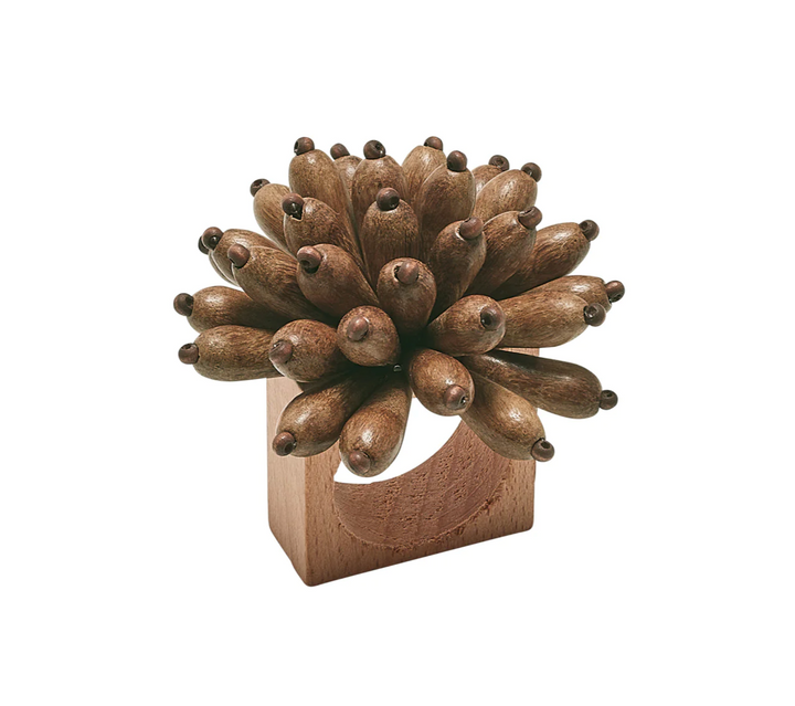 NAPKIN RING BROWN FLORETTE #69867