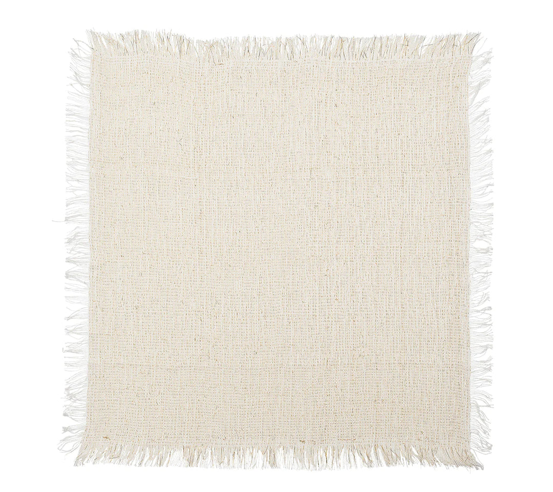 NAPKIN FRINGE WHITE/GOLD #69868