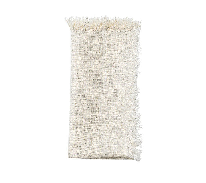 NAPKIN FRINGE WHITE/GOLD #69868