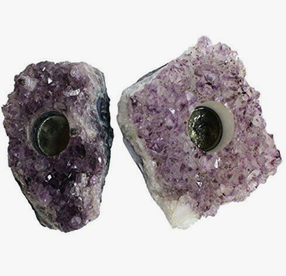 CANDLE HOLDER AMETHYST 1 PIECE