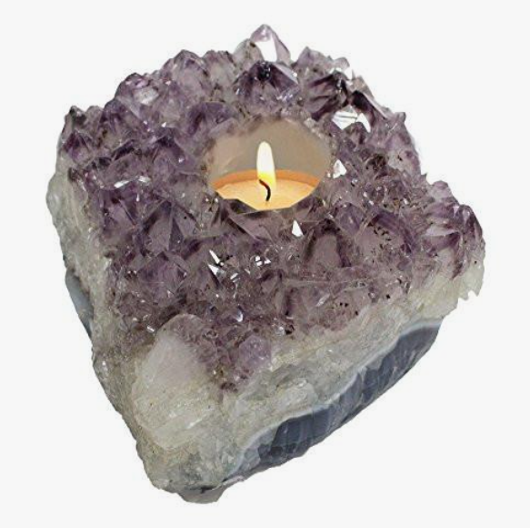 CANDLE HOLDER AMETHYST 1 PIECE