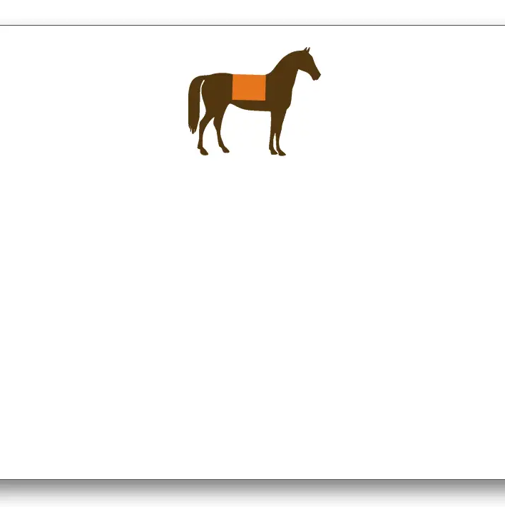 NOTE CARD HORSE ORANGE ENVELOPE