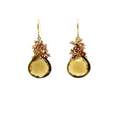 EARRINGS DROP ANDALUSITE SMOKEY QUARTZ