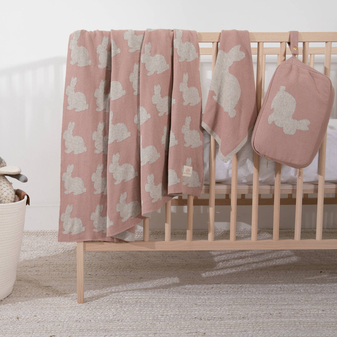 GIFT SET BLANKET BUNNY PINK/BEIGE #78720